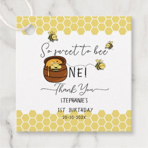 Cute Bumblebee So Sweet To Bee One 1st Birthday Favor Tags
