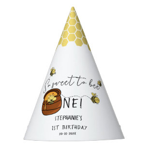 Cute Bumblebee So Sweet To Bee One 1st Birthday Party Hat