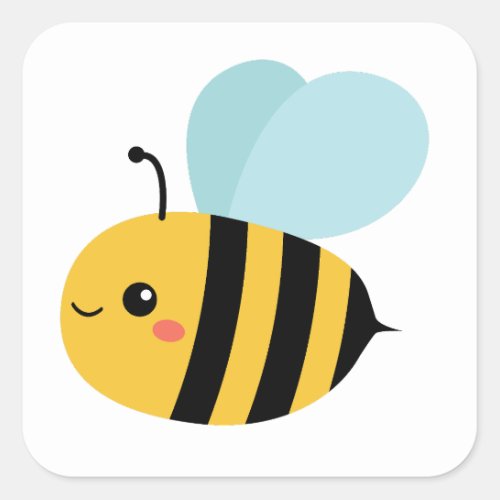 Cute Bumblebee Square Sticker