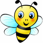 Cute Bumblebee Statuette<br><div class="desc">This vivid magnetic acrylic photo sculpture, perfect to enliven any refrigerator, features a cute yellow bumblebee cartoon character with blue eyes and rosy cheeks.</div>