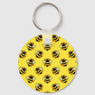 Cute Bumblebee Summer Pattern Keychain