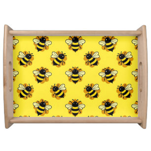 Cute Bumblebee Summer Pattern Serving Tray