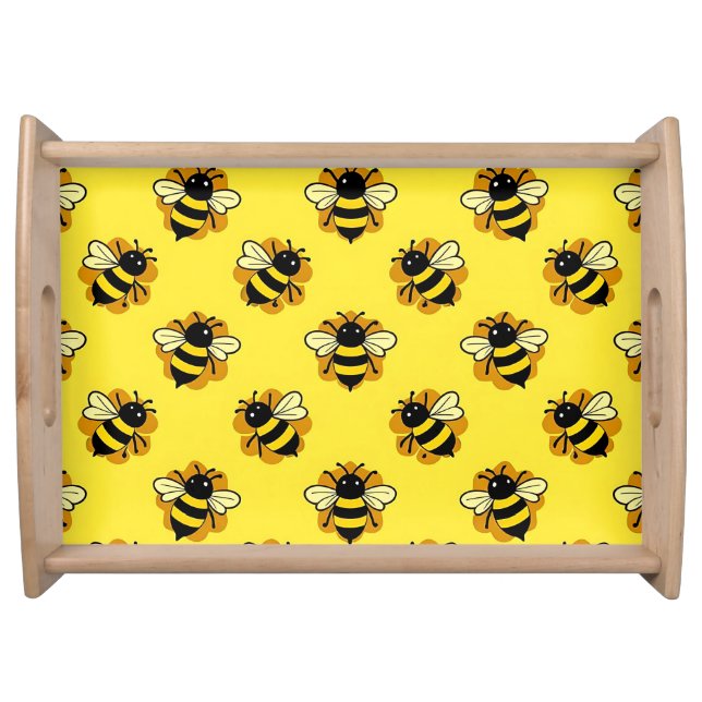 Cute Bumblebee Summer Pattern Serving Tray (Front)