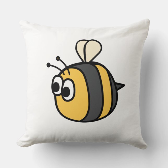 Cute Bumblebee Throw Pillow (Front)