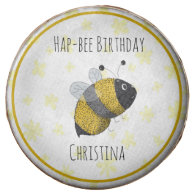 Cute Bumblebee Yellow and Black | HapBee Birthday Chocolate Covered Oreo