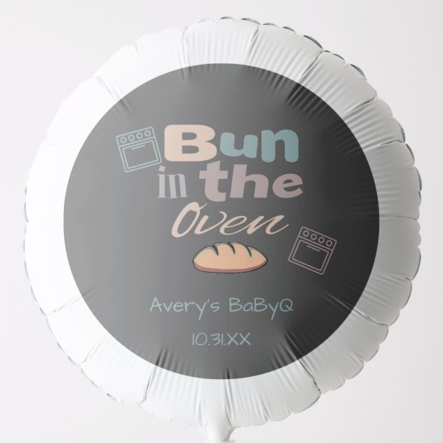 Cute Bun In Oven BaBy Q Shower  Balloon (Front)