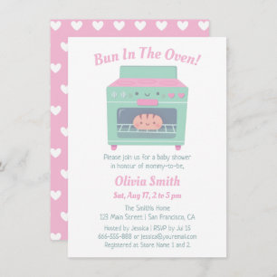 Cute Bun in the Oven Baby Shower Invitation
