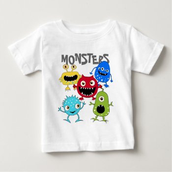 Cute Bunch Of Monsters Infant T Shirts by kazashiya at Zazzle