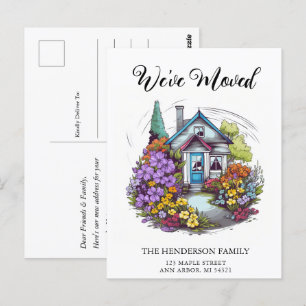 Cute Bungalow House New Home Moving Announcement Postcard