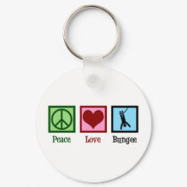 Cute Bungee Jumper Peace Love Bungee Jumping Keychain