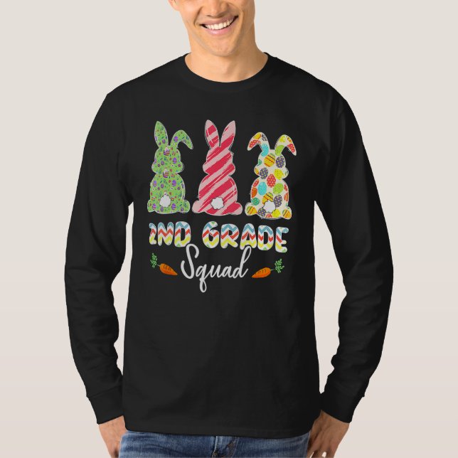Cute Bunnies 2nd Grade Teacher Squad Easter Day Ti T-Shirt (Front)