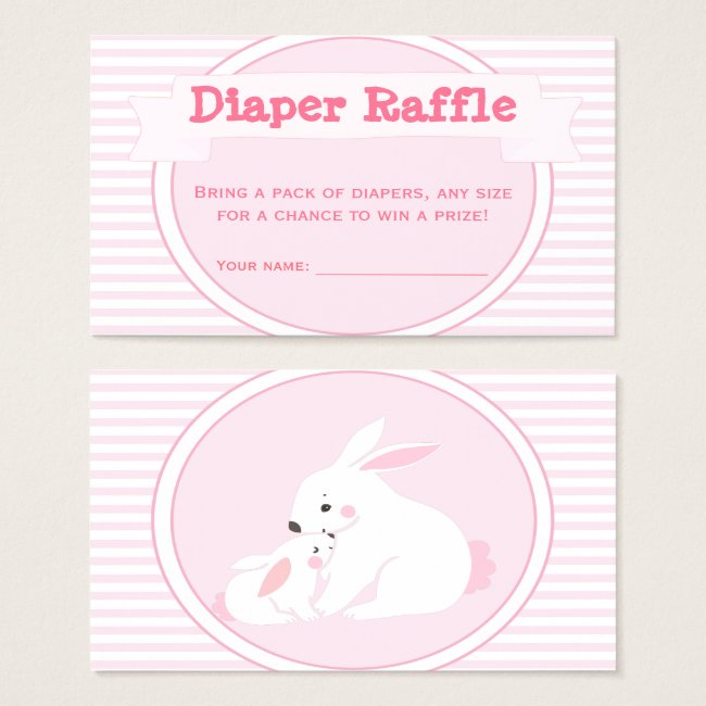 Cute Bunnies Baby Shower Diaper Raffle Tickets