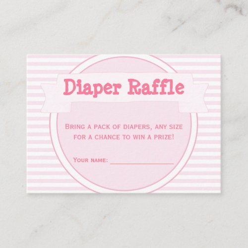 Cute Bunnies Baby Shower Diaper Raffle Tickets Enclosure Card