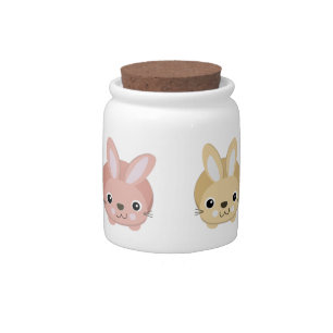 Cute Bunnies Candy Jar