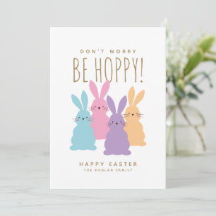 Cute Bunnies Easter Personalized Holiday Card