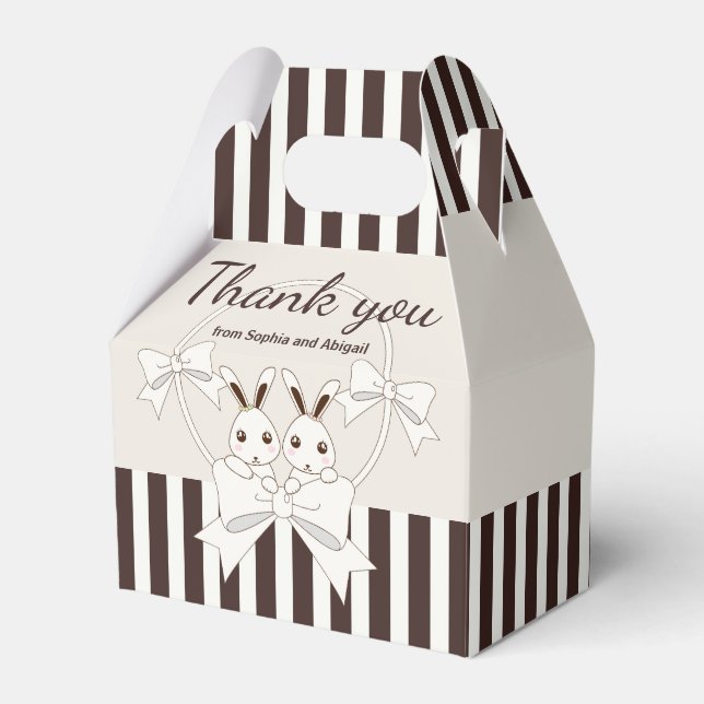 Cute Bunnies Favor Boxes (Front Side)