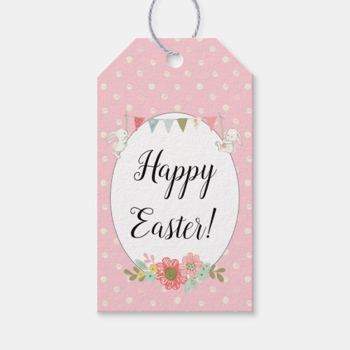 Cute Bunnies Happy Easter Gift Tags