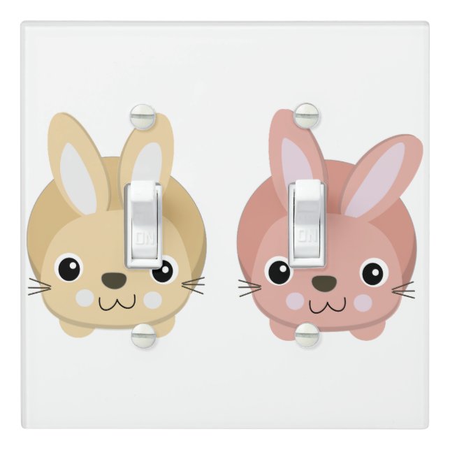 Cute Bunnies Light Switch Cover (In Situ)