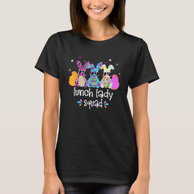 Cute Bunnies Lunch Lady Squad Bunny Happy Easter T-Shirt (Front)