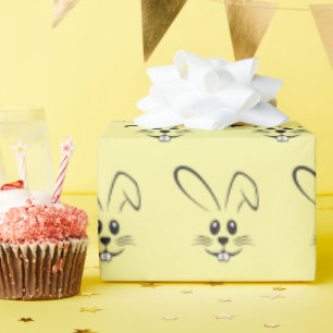 Cute Bunnies On Yellow Wrapping Paper