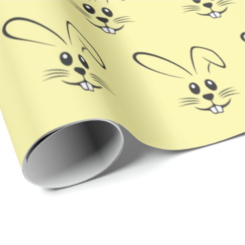 Cute Bunnies On Yellow Wrapping Paper