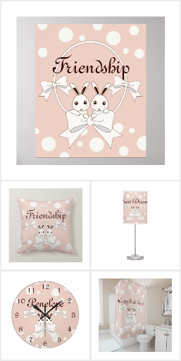 Cute Bunnies Pastel Pink Kids Bedroom | Bathroom