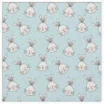 Cute Bunnies Pattern on Baby Blue Fabric
