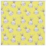 Cute Bunnies Pattern on Yellow Unisex Child Fabric
