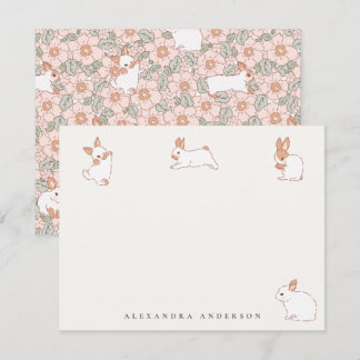 Cute Bunnies Personal Stationery Note Card