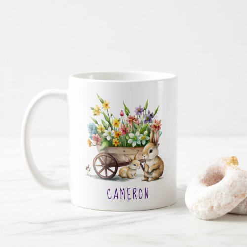 Cute Bunnies Personalized Easter Coffee Mug