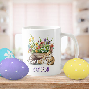 Cute Bunnies Personalized Easter Coffee Mug