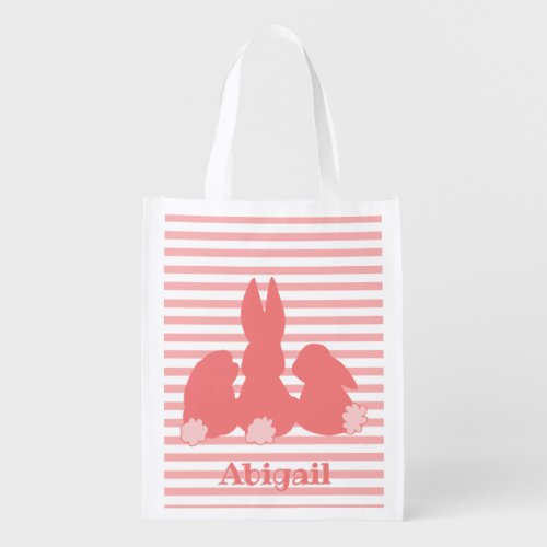 Cute Bunnies _ Personalized Easter Egg Hunt Grocery Bag