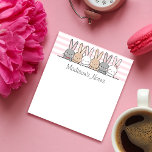 Cute Bunnies Personalized Notepad<br><div class="desc">Easily personalize this notepad with your custom name and title. The design features a bunch of cute hand-drawn cartoon bunnies.</div>