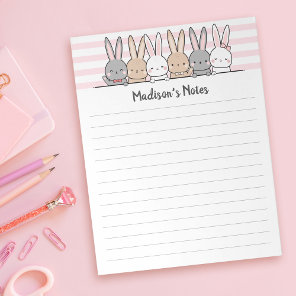 Cute Bunnies Personalized Notepad