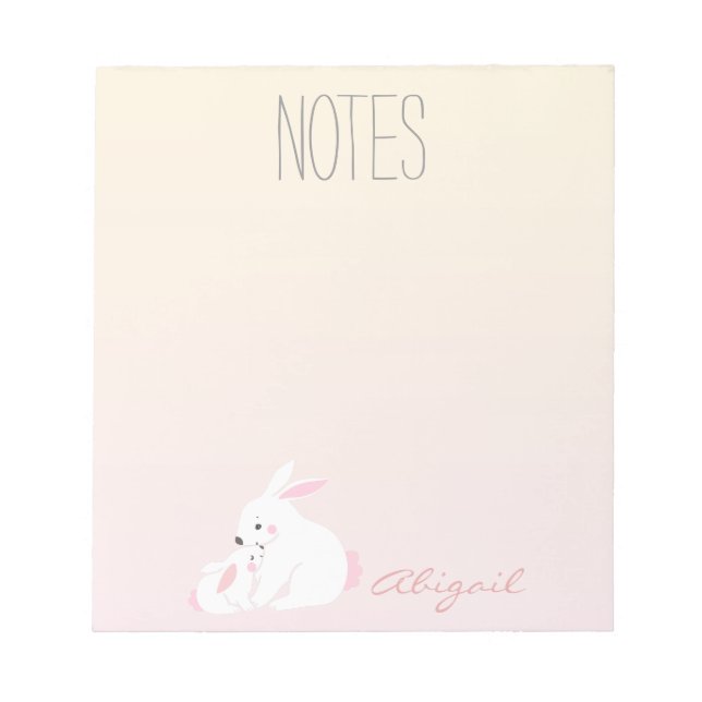 Cute bunnies | Personalized Notepad (Front)