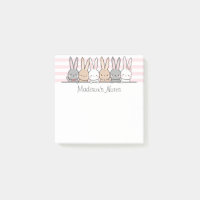 Sweet Bunny Buddies Personalized 4X3 Post It Notes