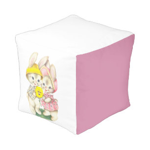 Cute bunnies pouf