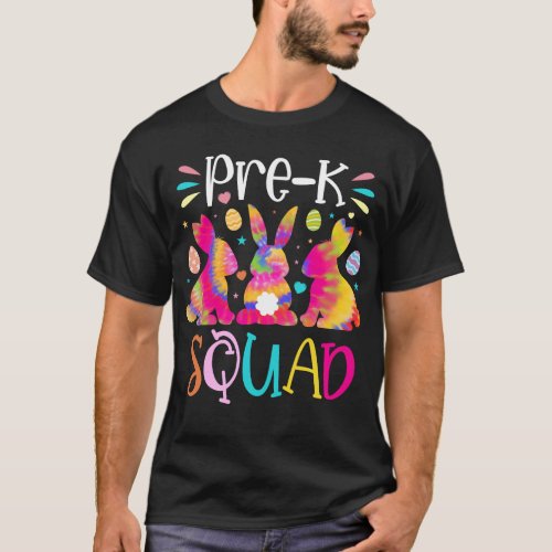 Cute Bunnies Pre_k Teacher Squad Easter Day T_Shirt