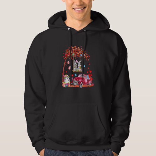 Cute Bunnies Red Truck With Easter Eggs Cute Easte Hoodie