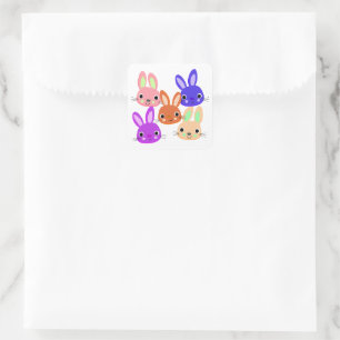 Cute Bunnies Square Sticker