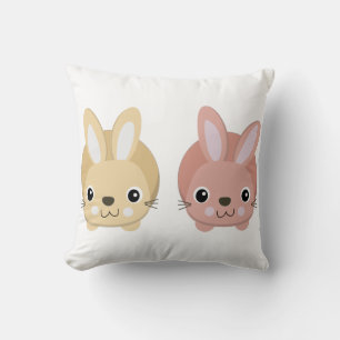 Cute Bunnies Throw Pillow