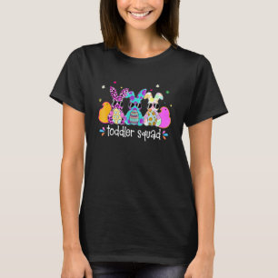 Cute Bunnies Toddler Teacher Student Squad Happy E T-Shirt