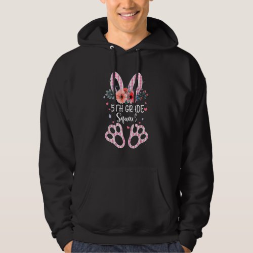 Cute Bunny 5th Grade Teacher Squad Easter Day 2022 Hoodie
