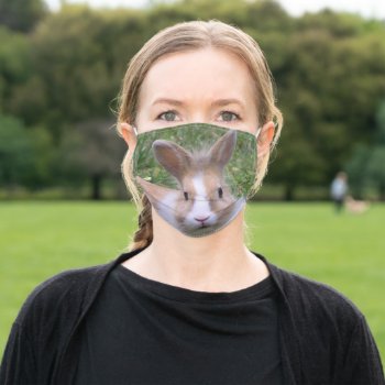 Cute Bunny Adult Cloth Face Mask by MehrFarbeImLeben at Zazzle