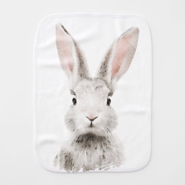 Cute Bunny and carrot Baby Burp Cloth (Front)