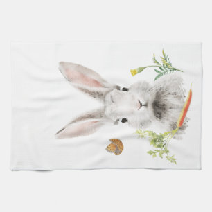 Cute Bunny and carrot Kitchen Towel