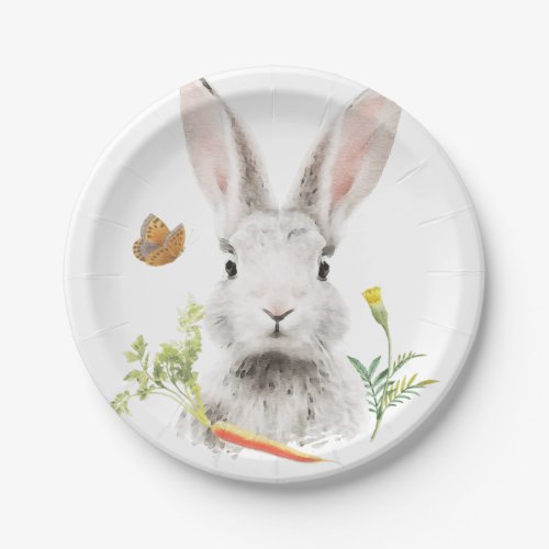 Cute Bunny and carrot Paper Plates