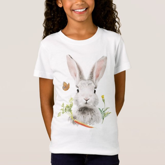 Cute Bunny and carrot T-Shirt (Front)