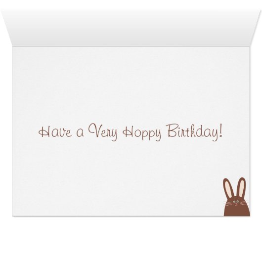 Cute Bunny and Decorated Eggs Happy Birthday Card (Inside Horizontal (Bottom))