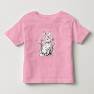 Cute Bunny and Lilies Toddler T-shirt